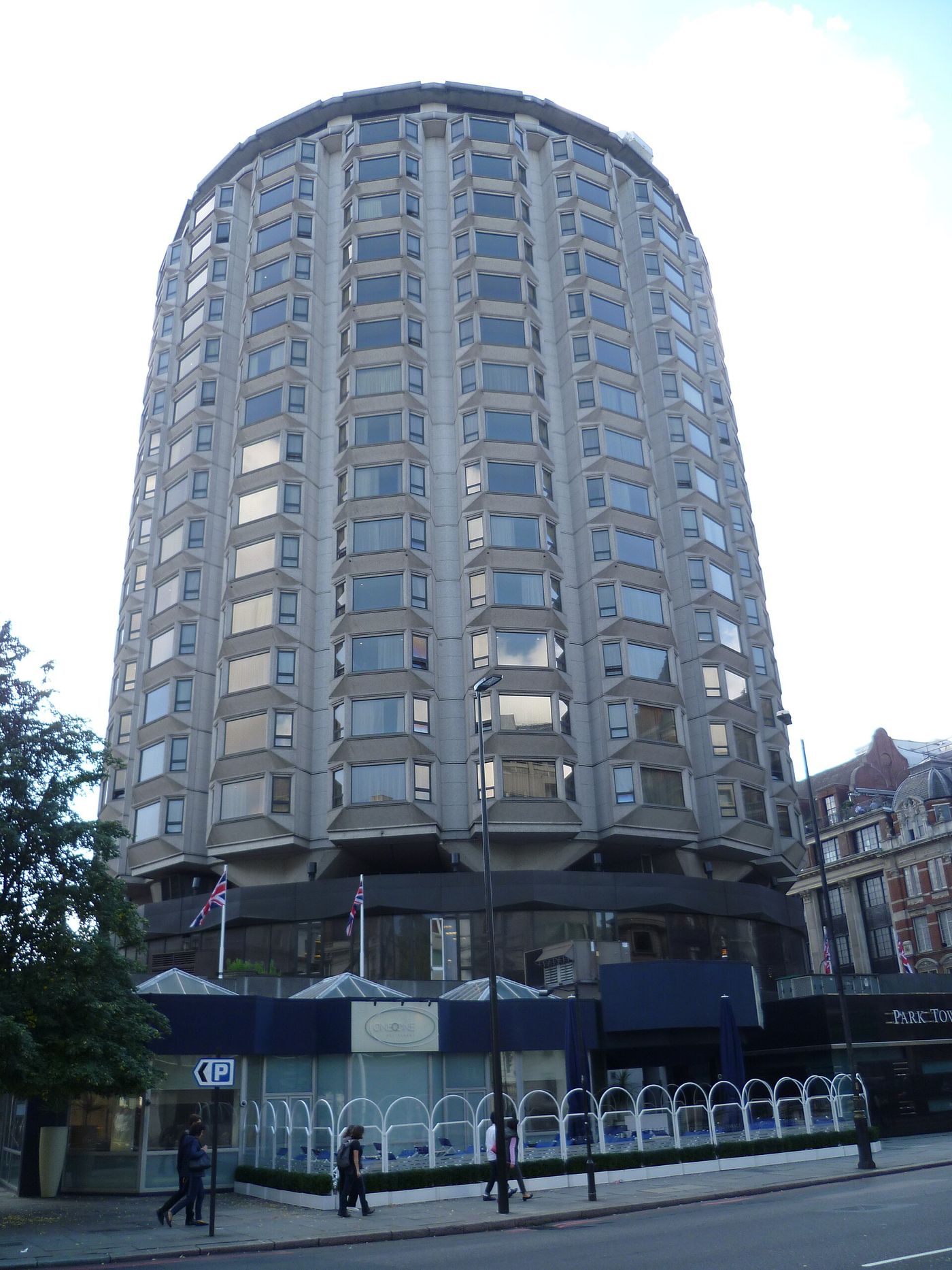 Park Tower Knightsbridge hotel tower seen from street level